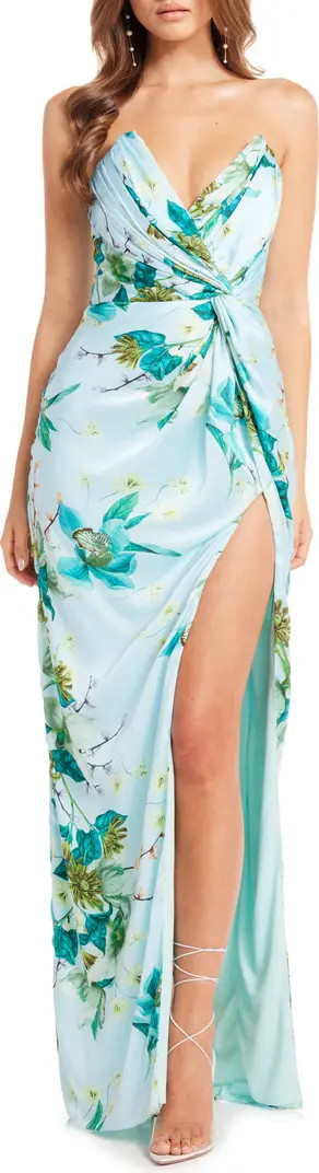 Finn Floral Strapless Sheath Gown | Nordstrom
