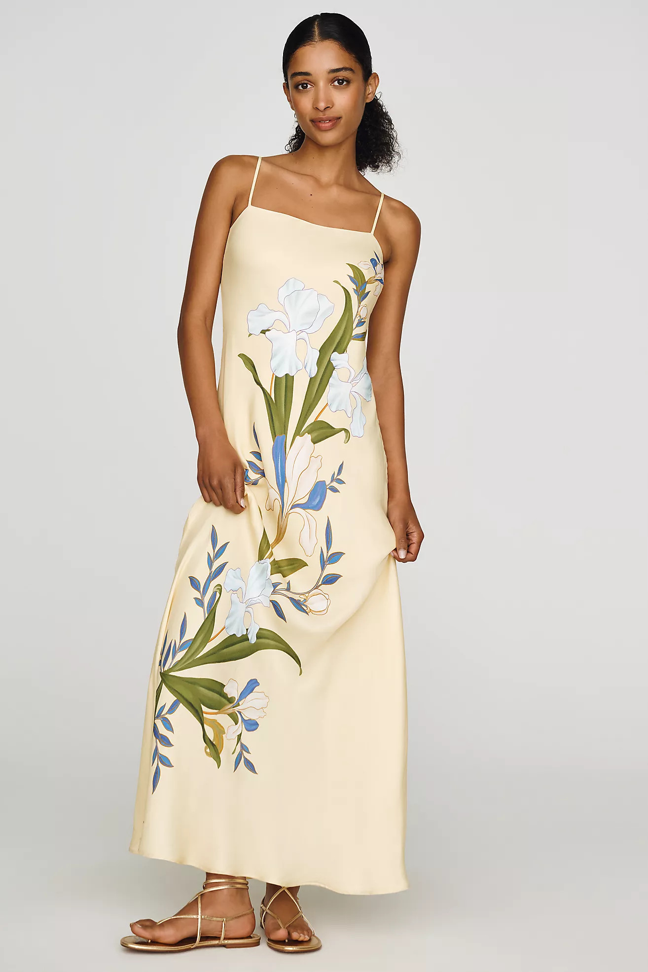 Farm Rio x Anthropologie Sleeveless Cowl-Neck Slip Midi Dress | Anthropologie (US)