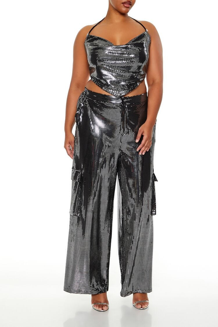 Plus Size Metallic Cargo Pants | Forever 21