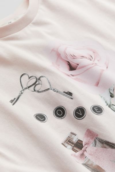 Oversized Printed T-shirt - Light pink/rose - Kids | H&M US | H&M (US + CA)