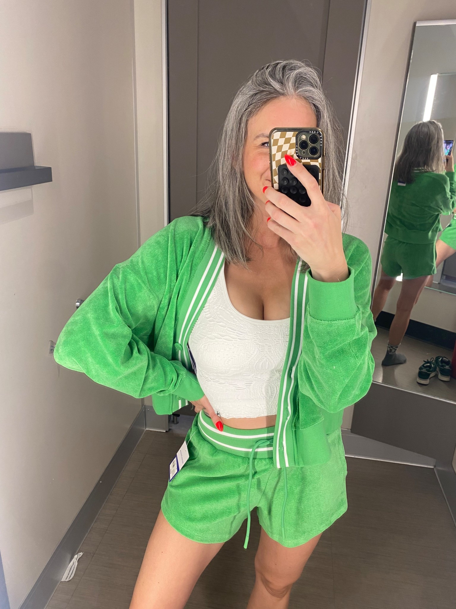 This adorable terry cloth set from target is amazing! I think the shorts run big. I’m in a small and I ordered xsmall. The cardigan is a medium, I ordered a small💚
Perfect travel outfit 

#LTKTravel #LTKFindsUnder100 #LTKActive