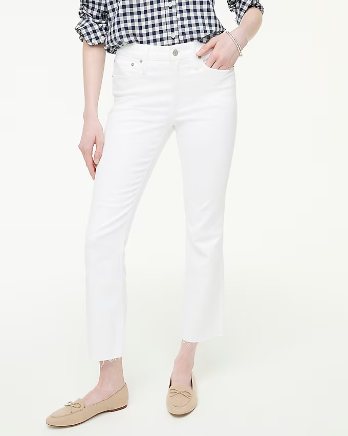 Flare crop white jean in signature stretch | J.Crew Factory