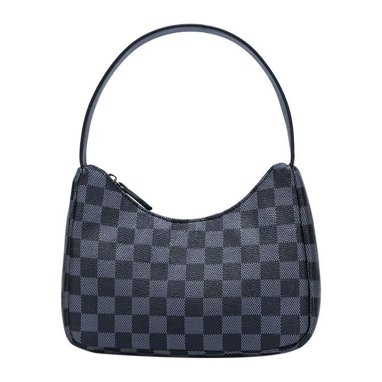 Daisy Rose Under Arm Shoulder bag - PU Vegan leather Small Hobo Purse - Black Checkered | Walmart (US)