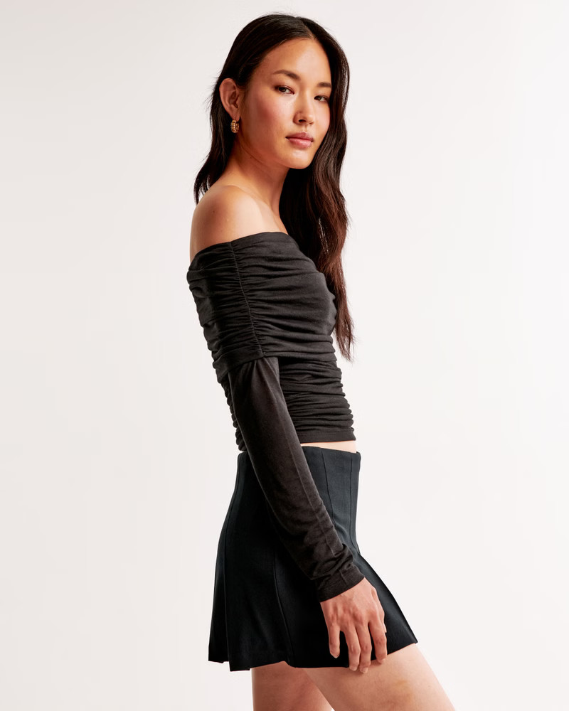 Women's Mid Rise Pleated Mini Skort | Women's Clearance | Abercrombie.com | Abercrombie & Fitch (US)