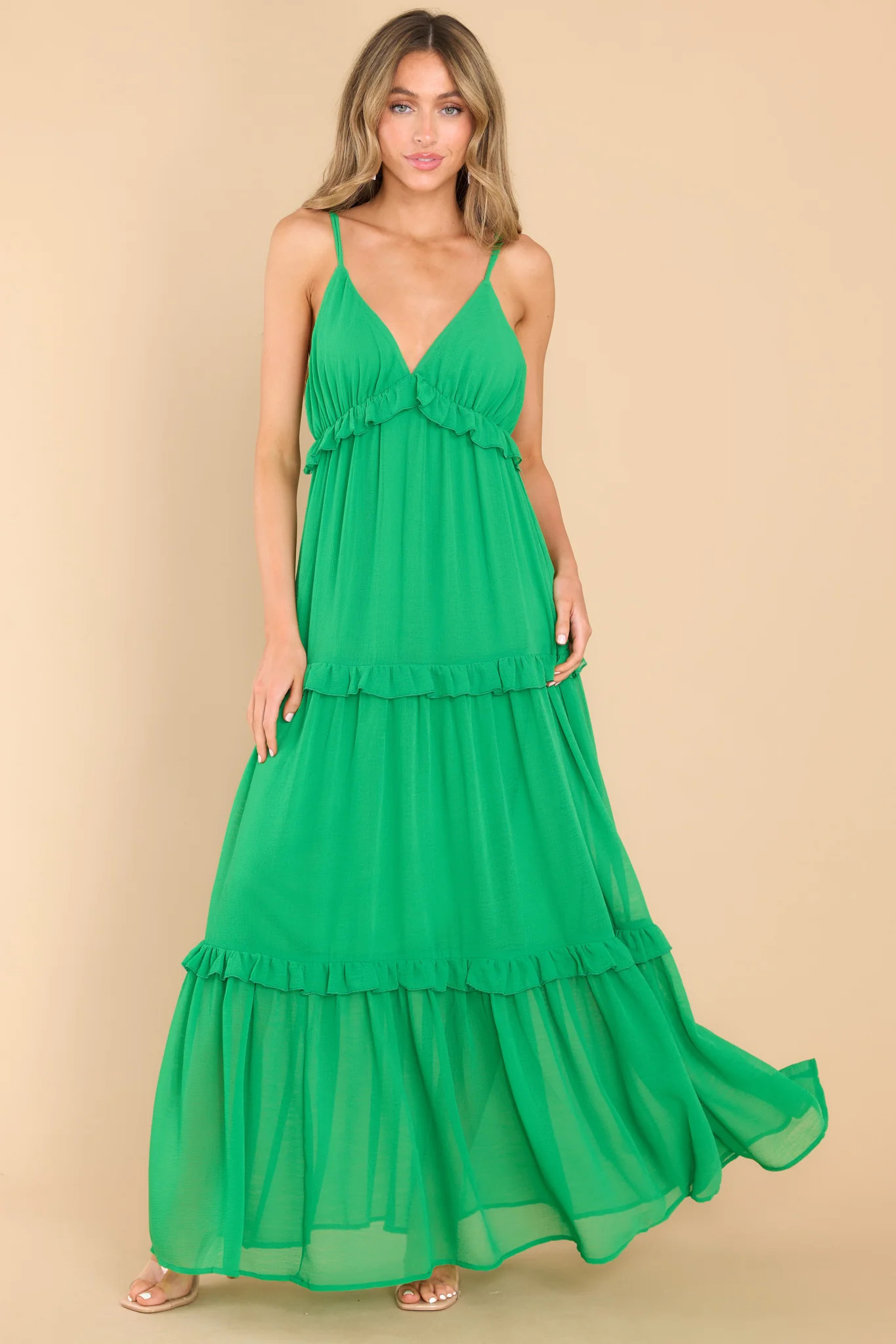 Always Be Yourself Green Maxi Dress | Red Dress 