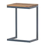 Christopher Knight Home Kora Outdoor Firwood C-Shaped Accent Table, Antique / Black With Blue | Amazon (US)