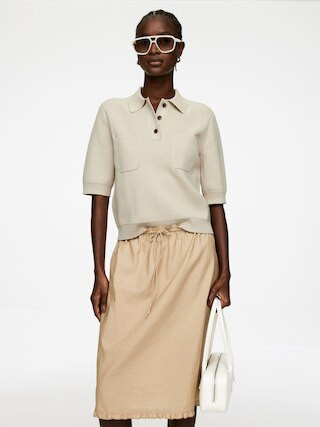 Cotton Polo Shirt – Beige – Women – ARKET GB | Arket UK