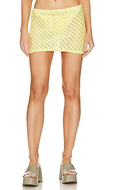 Frankies Bikinis Daffodil Crochet Mini Skirt in Honey Butter from Revolve.com | Revolve Clothing (Global)