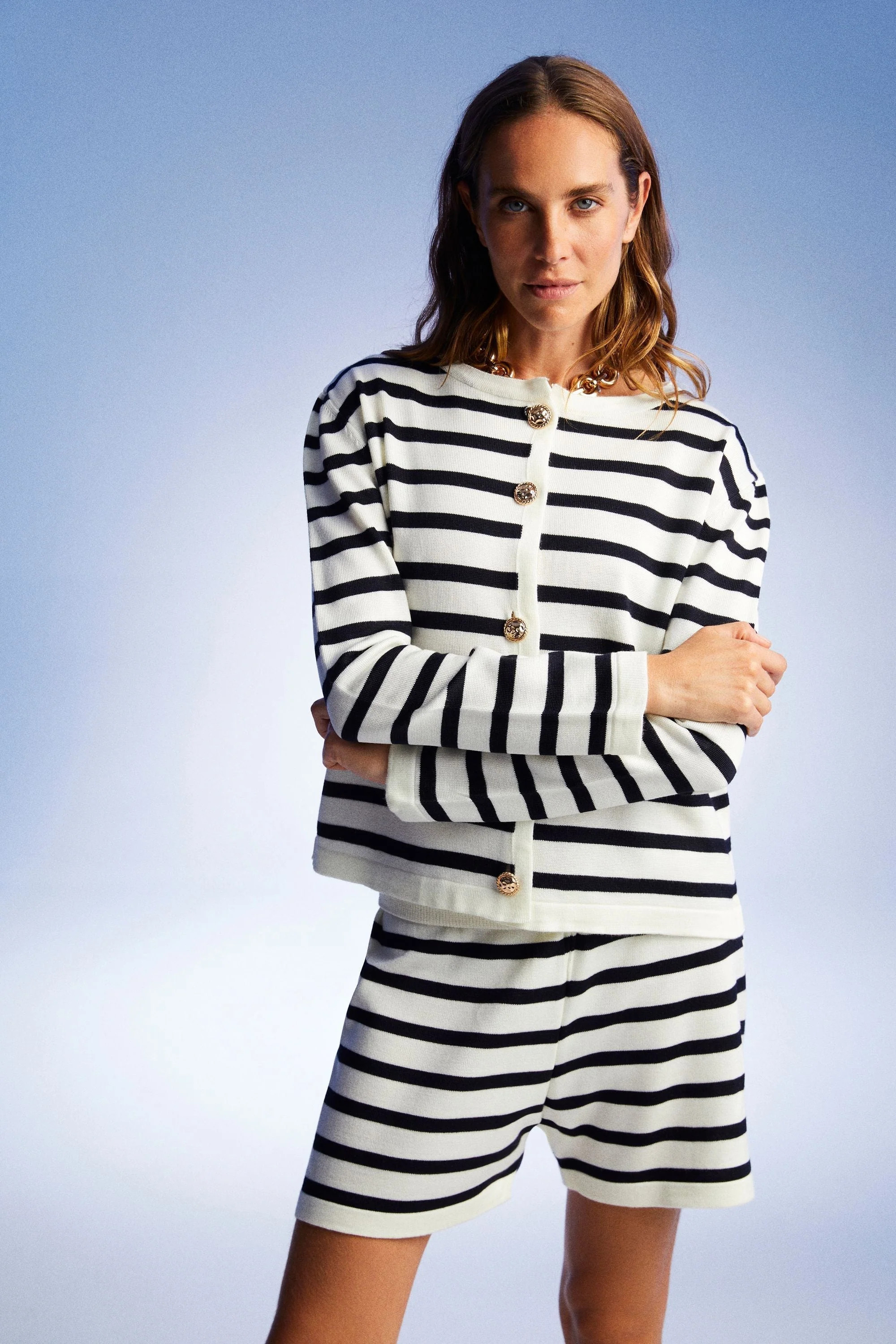 Striped Knitwear Cardigan | Shop Simon