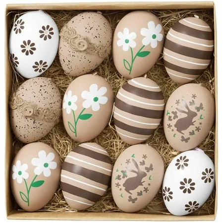 Valery Madelyn 12ct Easter Egg Decorations Tree Ornaments for Home Spring Holiday Decor | Walmart (US)