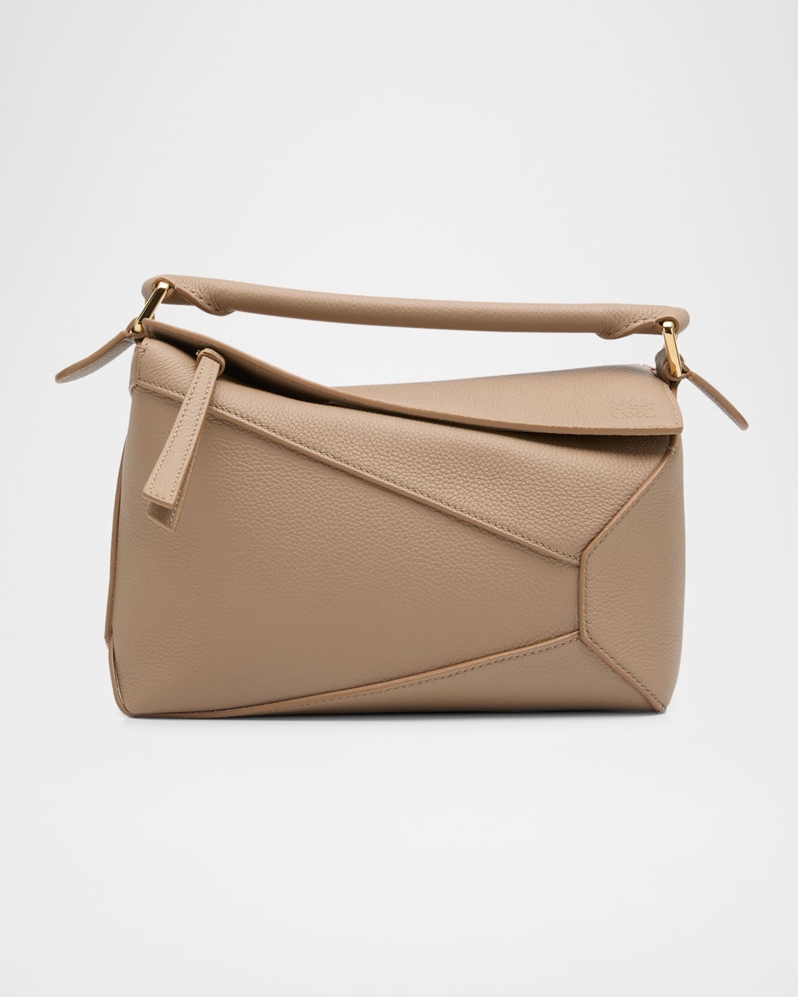 Puzzle Edge Small Top-Handle Bag in Grained Leather | Neiman Marcus