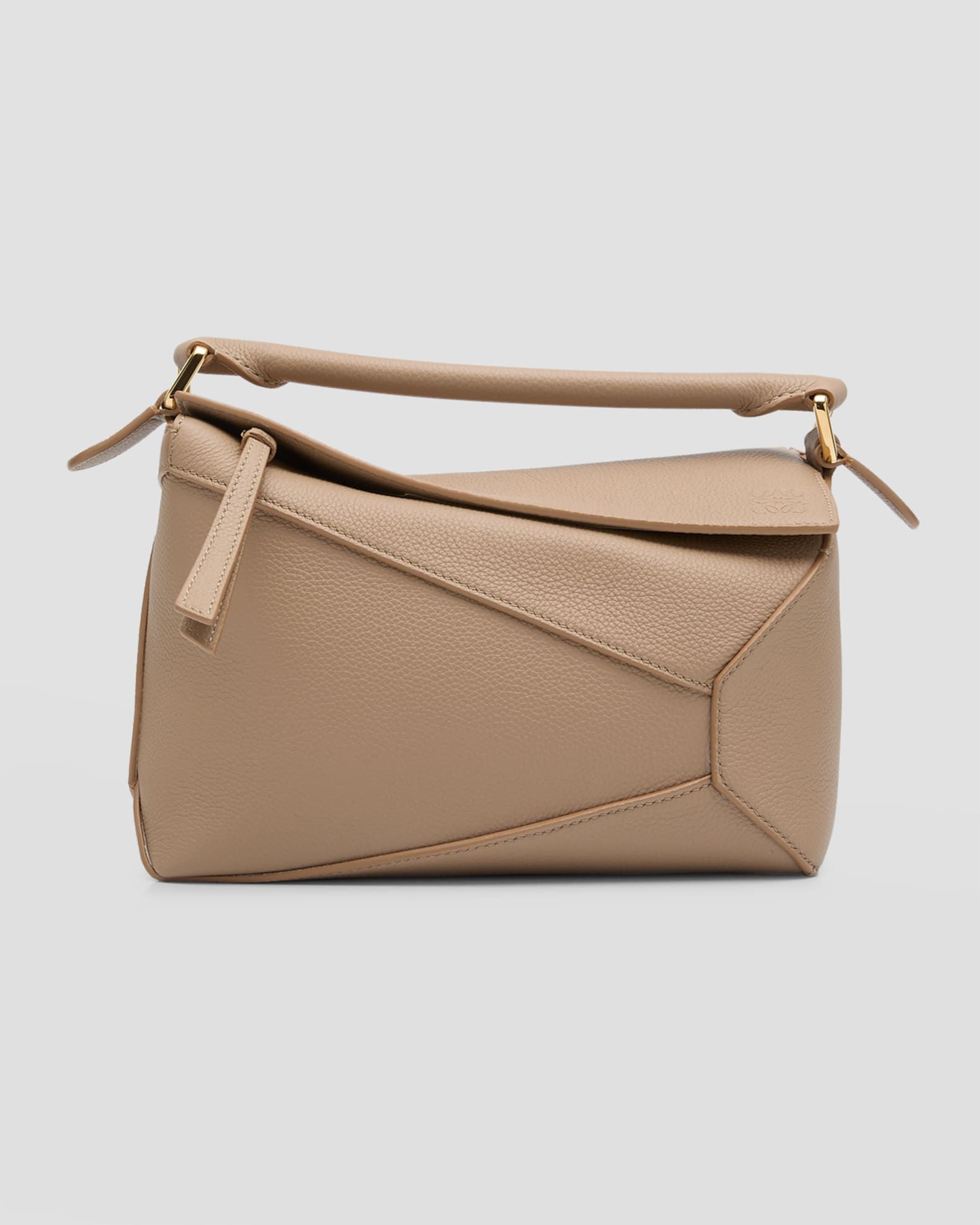 Puzzle Edge Small Top-Handle Bag in Soft Grained Leather | Neiman Marcus