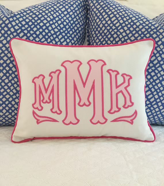 Applique Monogram Pillow Cover | Etsy (US)