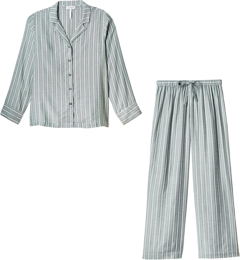 Cozy Earth Soft Woven Long Sleeve Pajama Set For Women - Luxury Button-Up Sleepwear | Amazon (US)