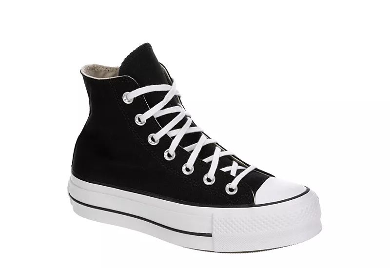 Converse Womens Chuck Taylor All Star High Top Platform Sneaker - Black | Rack Room Shoes