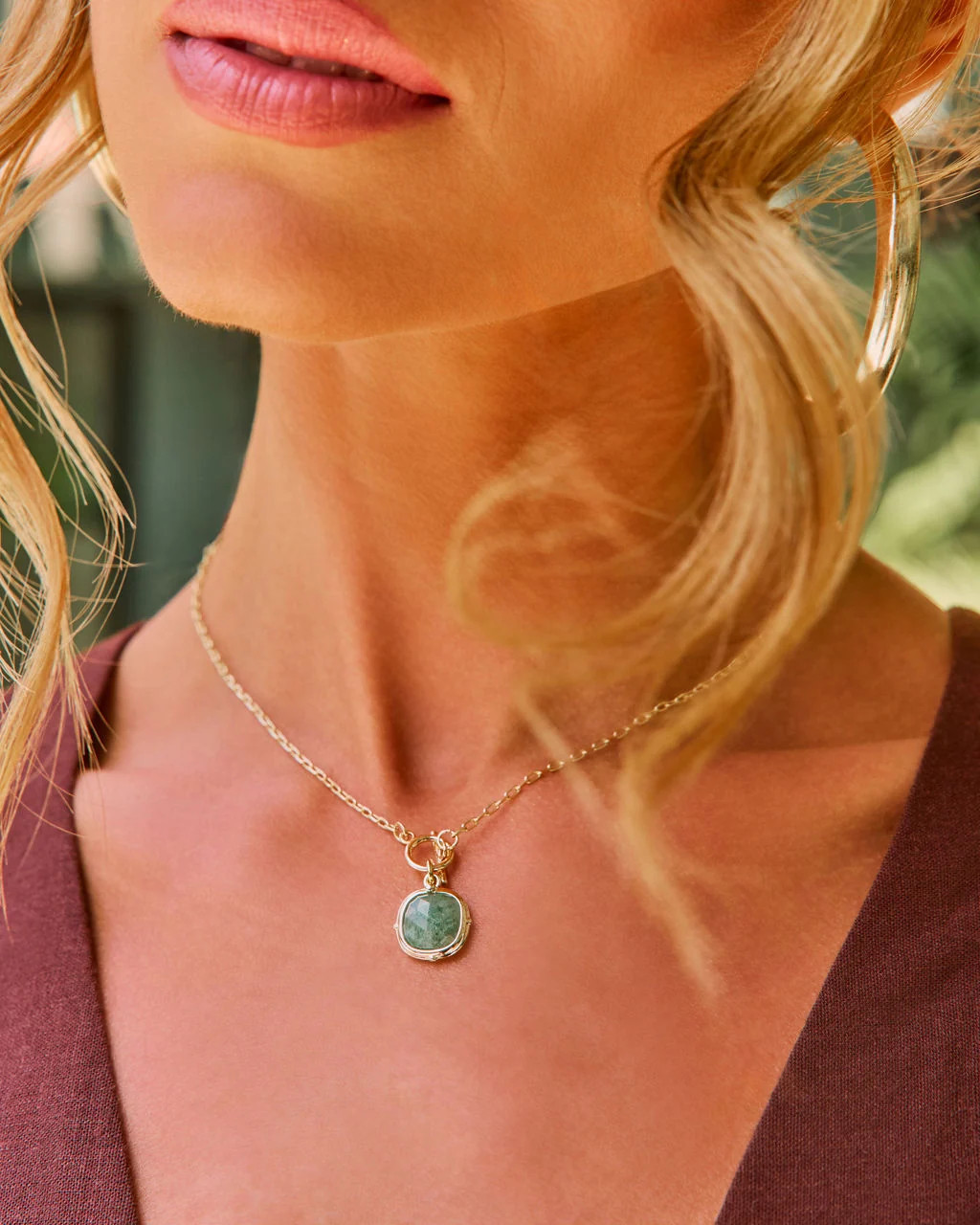 Sea Ember Gemstone Charm Necklace | VICI