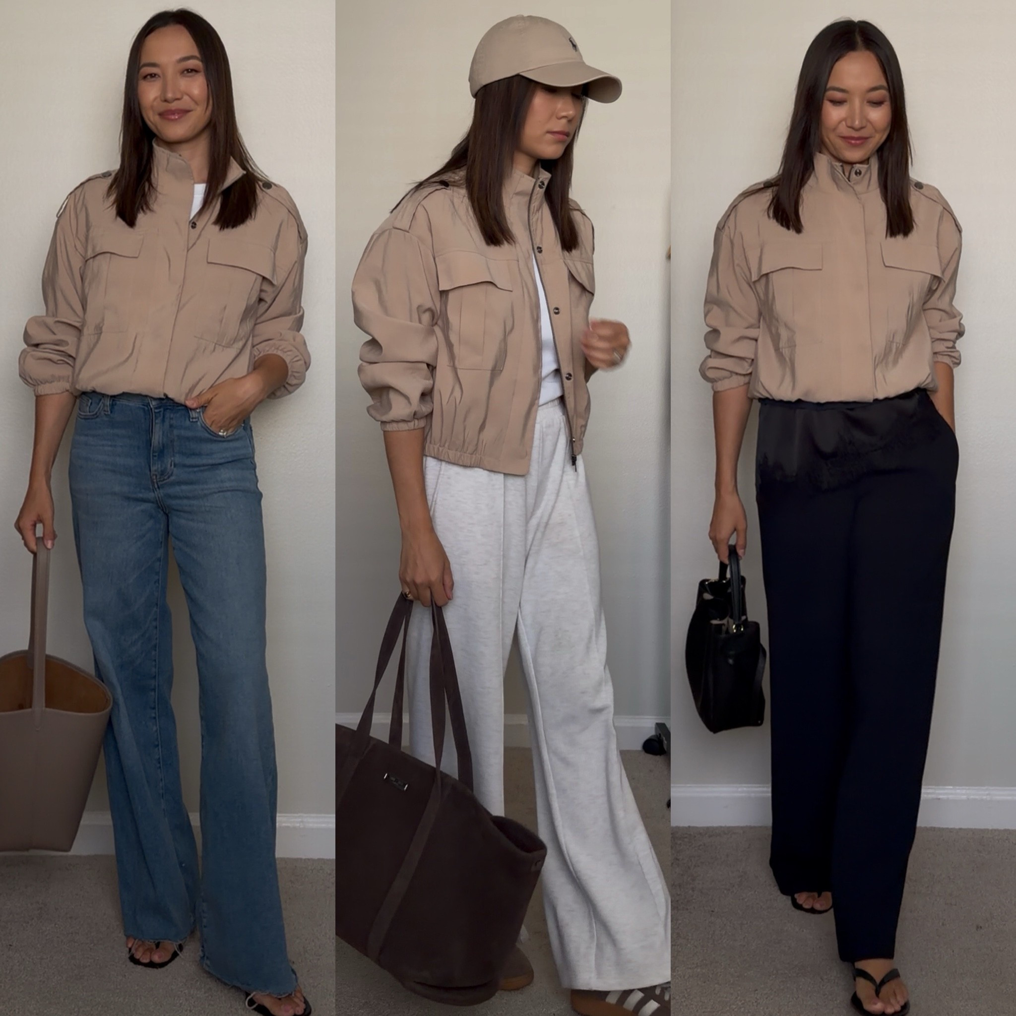 Everyday elevated outfits - 1 jacket, 3 ways for transitional fall

Evereve jacket - small found on the @shopapp
Evereve lace tshirt small
Varley set xs bottoms, small sweater

#shoppartner

#LTKSeasonal #LTKootd