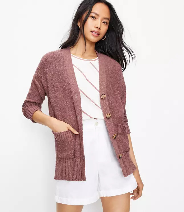 Relaxed Pocket V-Neck Cardigan | LOFT | LOFT