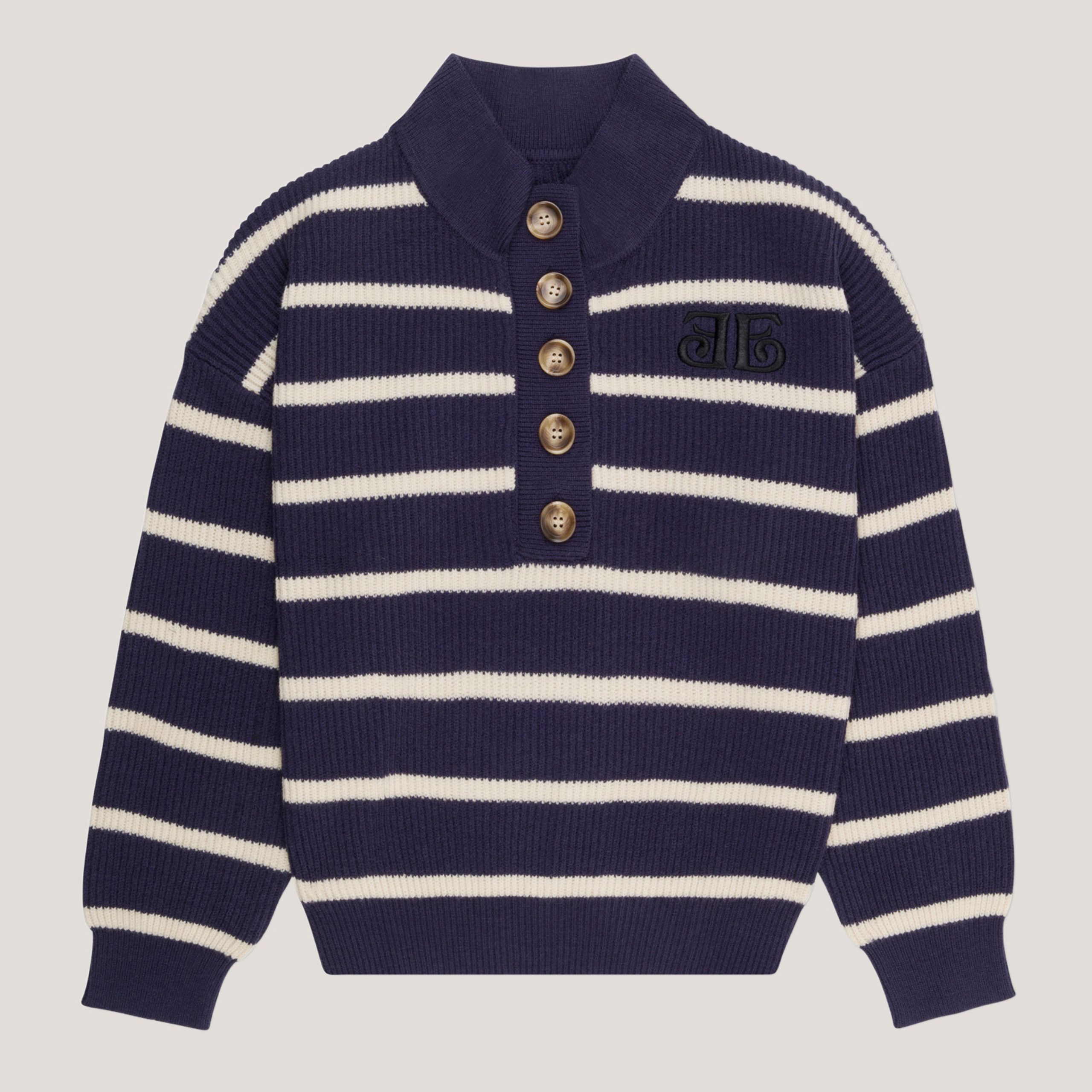 Blythe Sweater - Navy/ Cream | EllandEmm