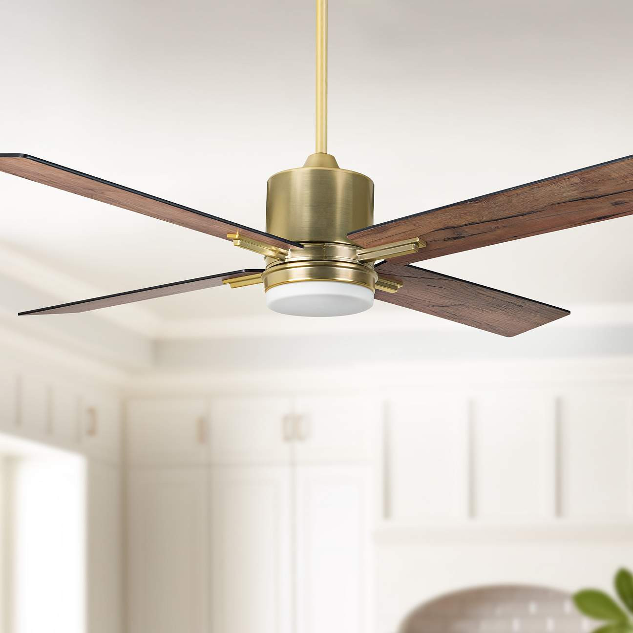 52" Craftmade Teana Satin Brass LED Ceiling Fan Wall Control | Lamps Plus