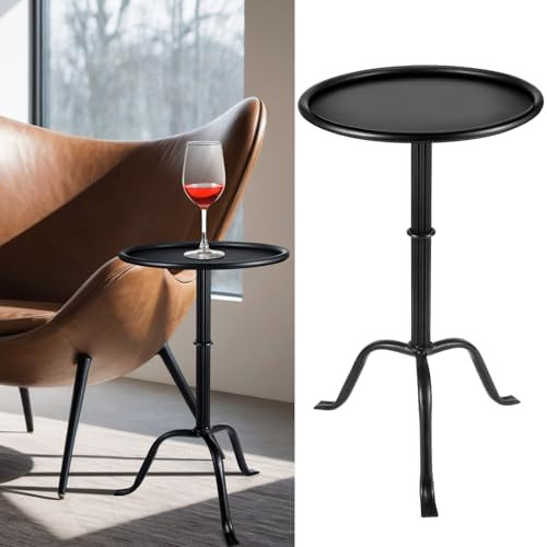 1 Pcs Metal Martini Table Black Small Round Drink Table12.5 x 12.5 x 27.75 Inches Pedestal Iron S... | Amazon (US)
