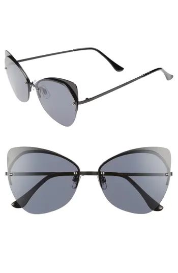 Women's Bp. 59Mm Rimless Cat Eye Sunglasses - Black/ Black | Nordstrom