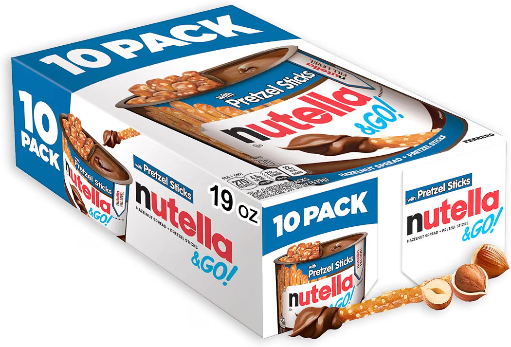 Nutella & Go Kids Snacks for Kids, Hazelnut Spread, 10 Pack, 1.9 oz each | Amazon (US)