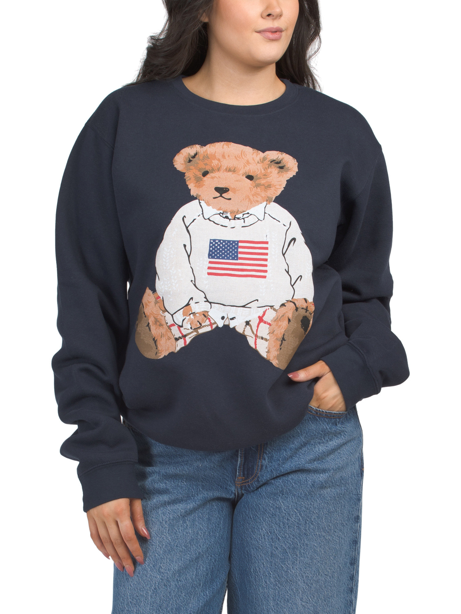 Patriotic Bear Crew Neck Sweatshirt | Long Sleeve Tops | Marshalls | Marshalls