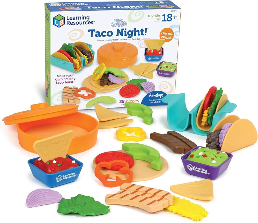 Learning Resources New Sprouts Taco Night - Kitchen Pretend Play Food for Kids, Grocery Store Acc... | Amazon (US)