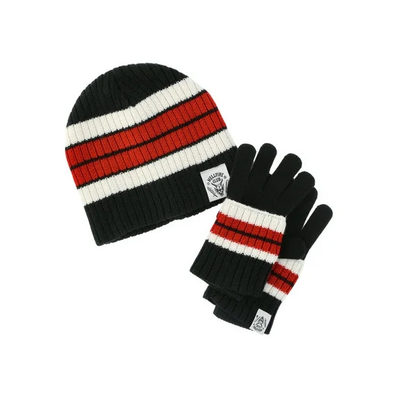 Netflix Stranger Things Hellfire Club Skull Knit Beanie and Gloves from No Boundaries, One Size, ... | Walmart (US)