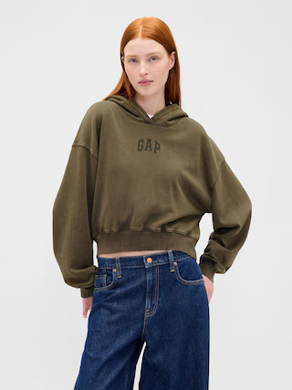 VintageSoft Crop Logo Hoodie | Gap (US)