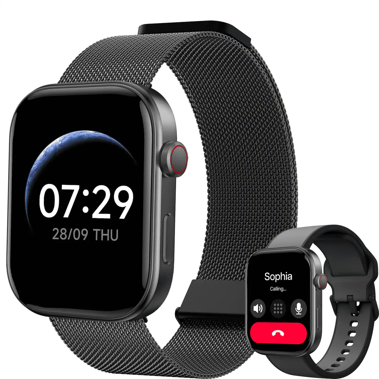 MiracoRun - Men's Smartwatch, 1.99" AMOLED, Bluetooth Calling, Fitness Tracker, Water Resistant, iPhone/Android - Black - Black - (2026) | Best Buy U.S.