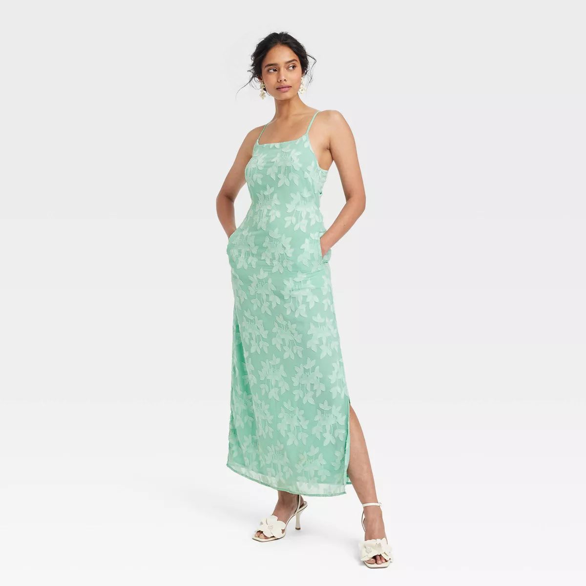 Women's Jacquard Maxi Slip Dress - A New Day™ | Target