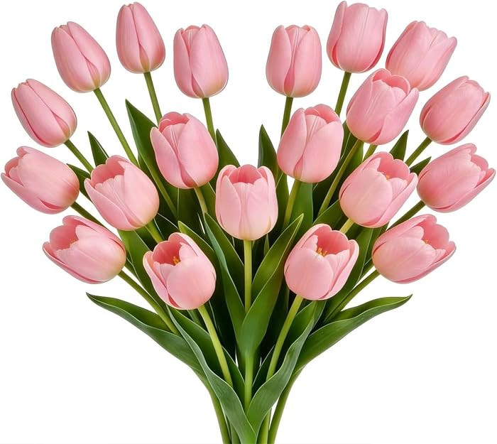 16 inch Fake Tulips Artificial Flowers, 20PCS Real Touch Fakes Tulip Plants for Bridesmaid Bouque... | Amazon (US)
