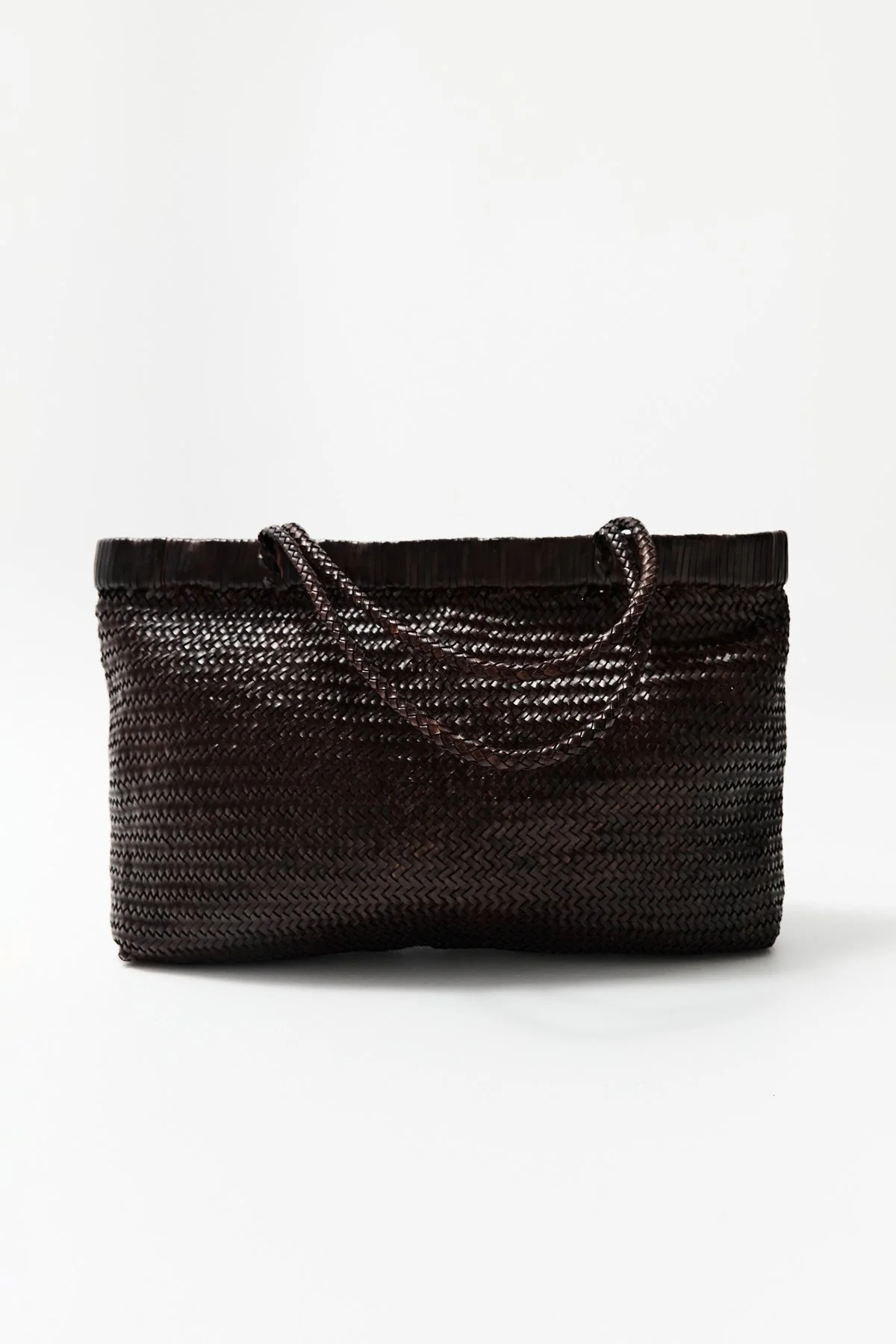 Wide Bagu Woven Tote - Chocolate | St. Agni (US, UK, EU)