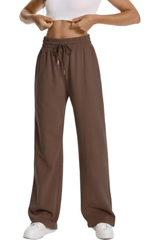 Sweat Gym Cotton Pants Teen Girls Winter Tall Exercise Hiking Stretch Workout Straight Leg Women Sweatpants Athletic Dance Comfy Y2k PJ Pants for Women Work Casual Yoga Trousers Joggers Brown 2XL | Amazon (US)