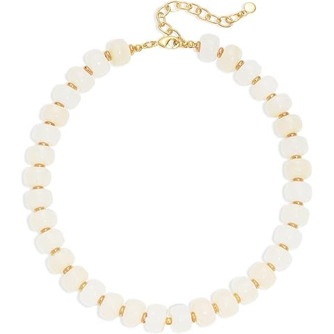 Amazon.com: LILIE&WHITE Mothers Day Gifts for Mom Daughter White Resin Chunky Beaded Necklace for... | Amazon (US)