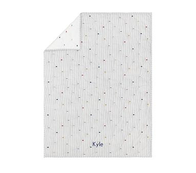 Embroidered Striped Baby Bedding | Pottery Barn Kids