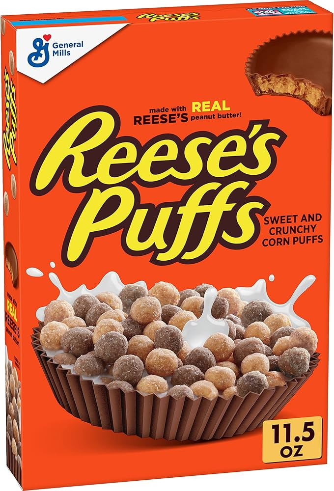 Reese's Puffs, Chocolatey Peanut Butter Cereal, 11.5 OZ Box | Amazon (US)