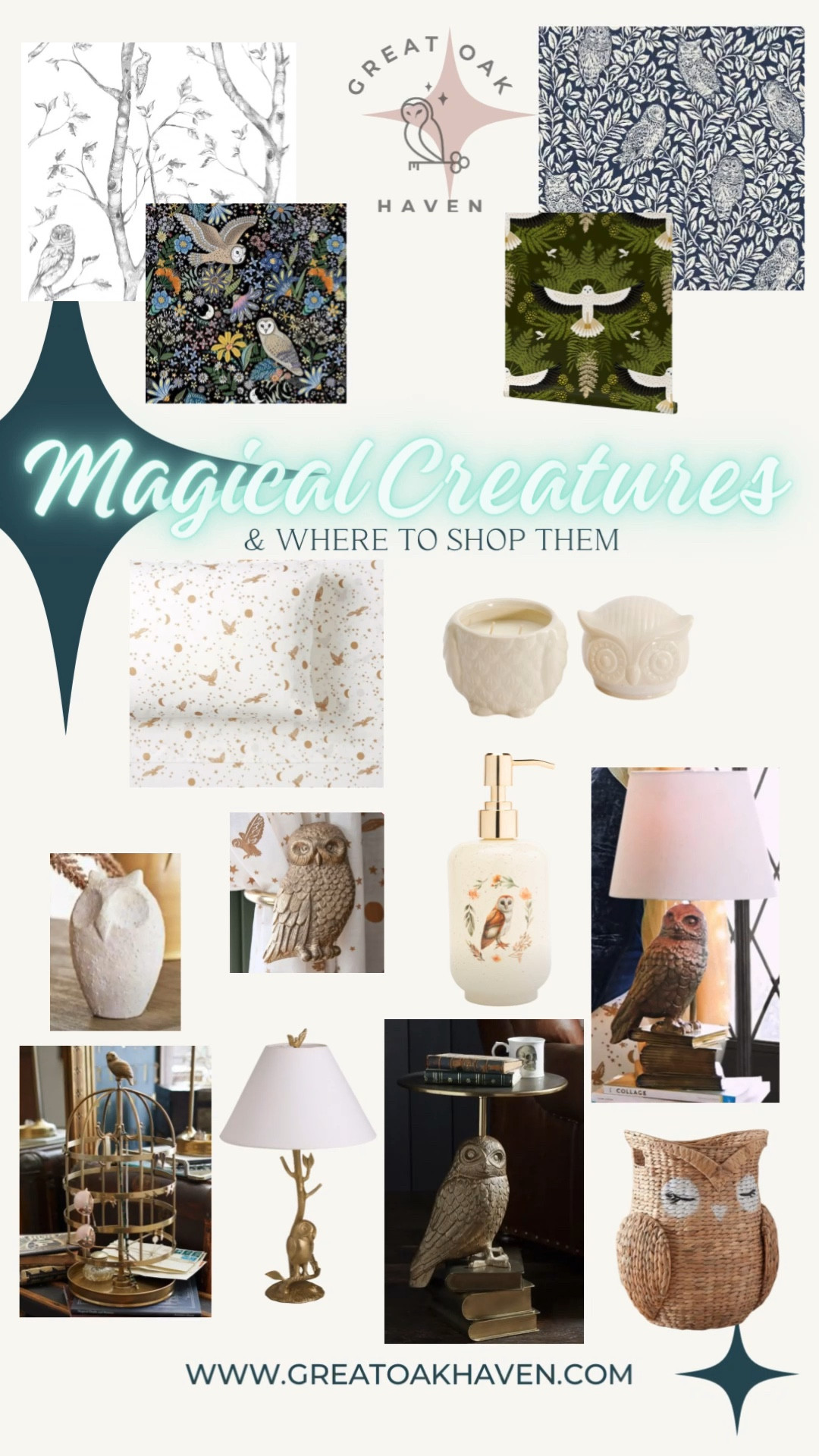🪄 Magical creatures & where to shop them! 

✨🦉🐅🦋🐍🦚 🐆 ✨
Which is your favorite?! 

🤓 Are magical creatures a year round vibe for you or a Halloween | seasonal vibe? 

#LTKFamily #LTKSeasonal #LTKHome