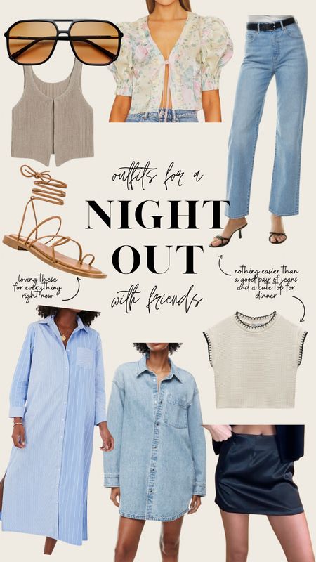 Outfits for a night out with friends!

#denim #dresses #spring #summer #sandals