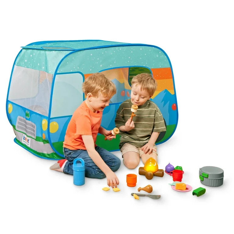 Battat Happy Camper Pop-Up Fabric Tent with 20+ Camping Accessories, Toddler and Preschool Toys | Walmart (US)