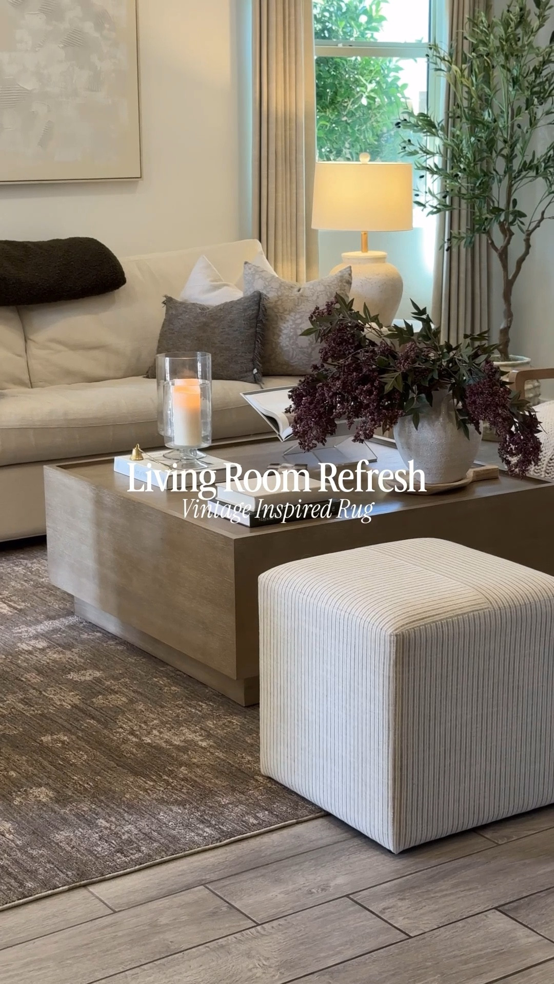 Obsessed with this new living room rug! It’s the perfect olive toned vintage inspired rug🤎 it pulls more brown on camera but in person it’s the perfect olive color🫶🏼🫒  

#livingroominspo #livingroomrefresh #homerefresh #rugs

#LTKHome