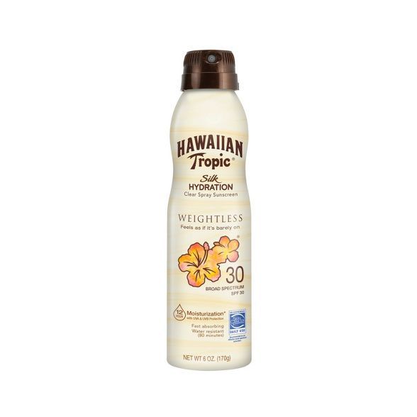 Hawaiian Tropic Silk Hydration Weightless Sunscreen C-Spray - SPF 30 - 6oz | Target