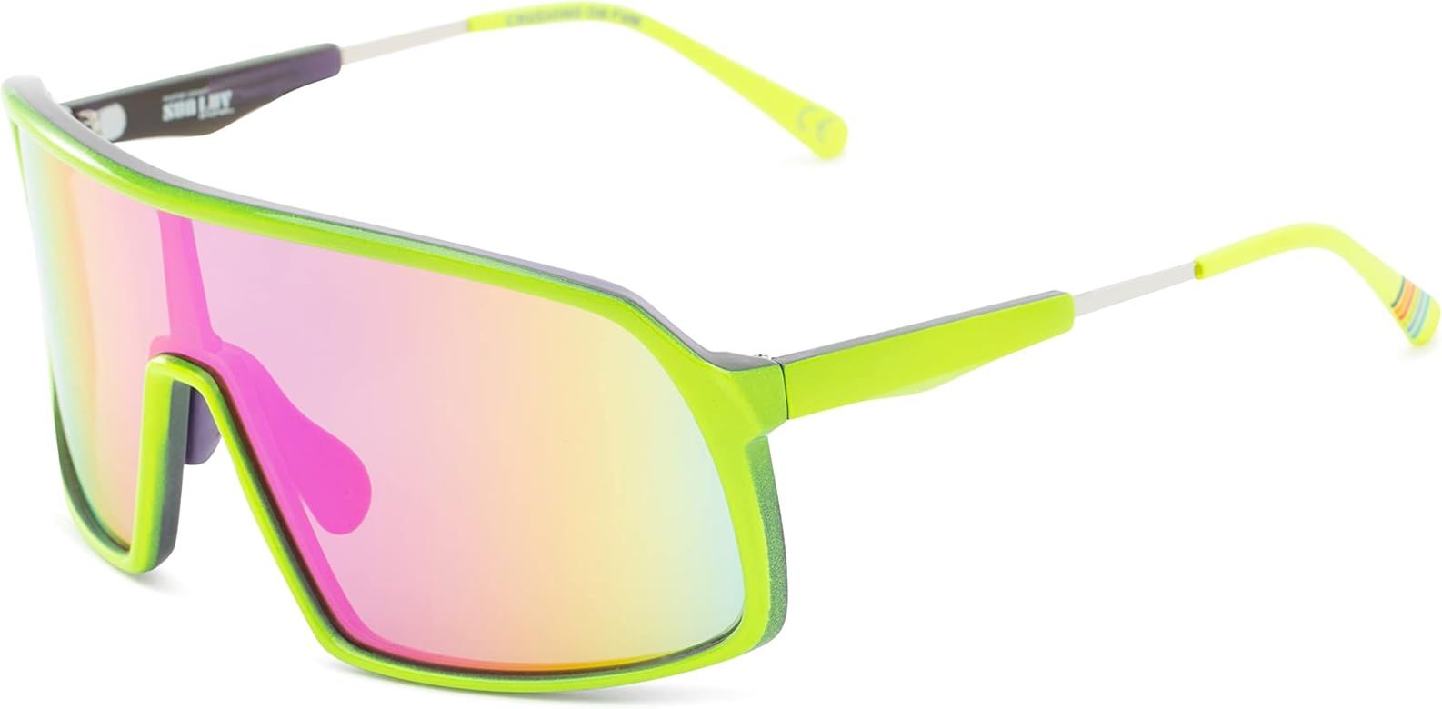 Foster Grant Sun Luv Crushing On Fun Shield Sunglasses, Neon Green, 56mm | Amazon (US)