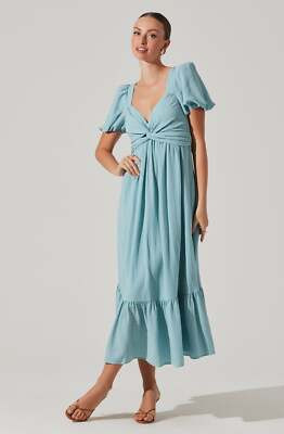 TWIST BUST TIE BACK MIDI DRESS ASTR S M L XL | eBay US