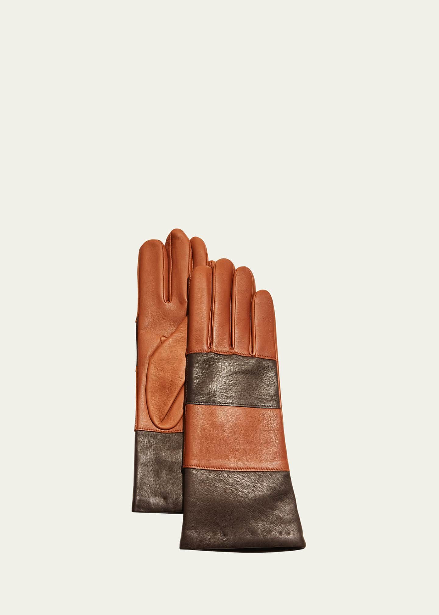 Agnelle Bicolor Stripe Leather Gloves | Bergdorf Goodman