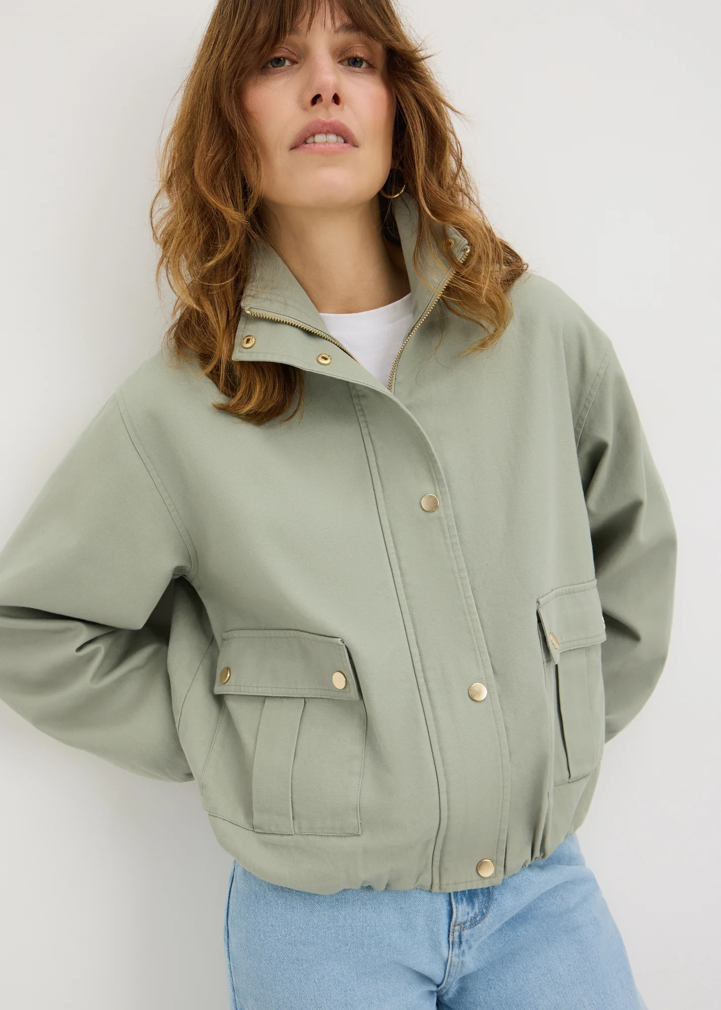 Sage Green Funnel Neck Utility Jacket - S | Matalan UK | Matalan (UK)