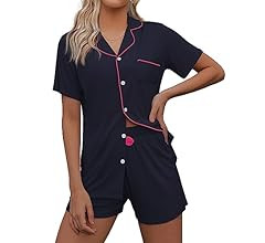Ekouaer Women Classic Button Down Soft Short Pajamas Set | Amazon (US)