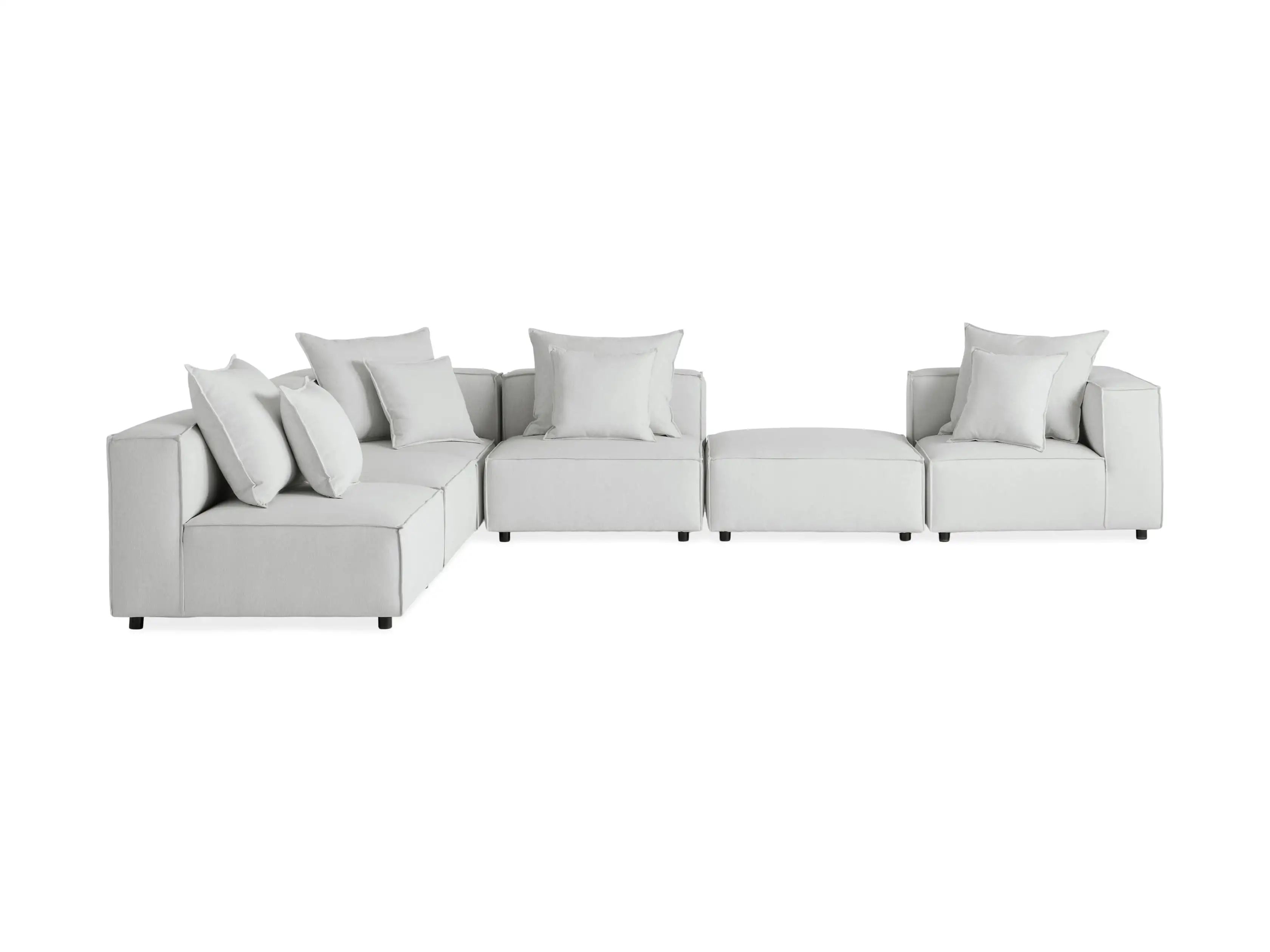 Coburn Outdoor Six Piece L Shaped Sectional in Southend Oyster | Arhaus